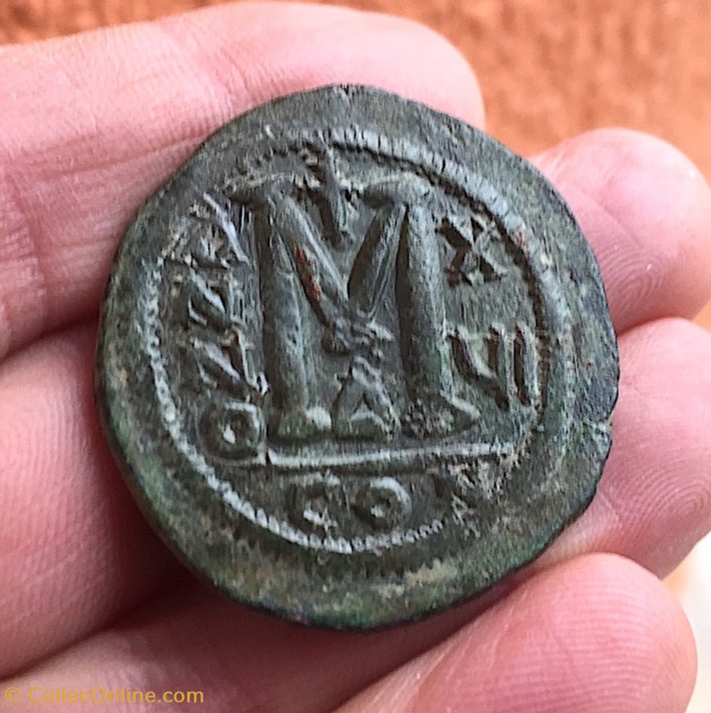 Justinien Ier (527 - 565 A.D) Follies Constantinople - Sear 163. MIBE 95a 3 monnaie empire byzantin anastase maurice tibere justinien ier 527 565 a d follies constantinople sear 163 mibe 95a
