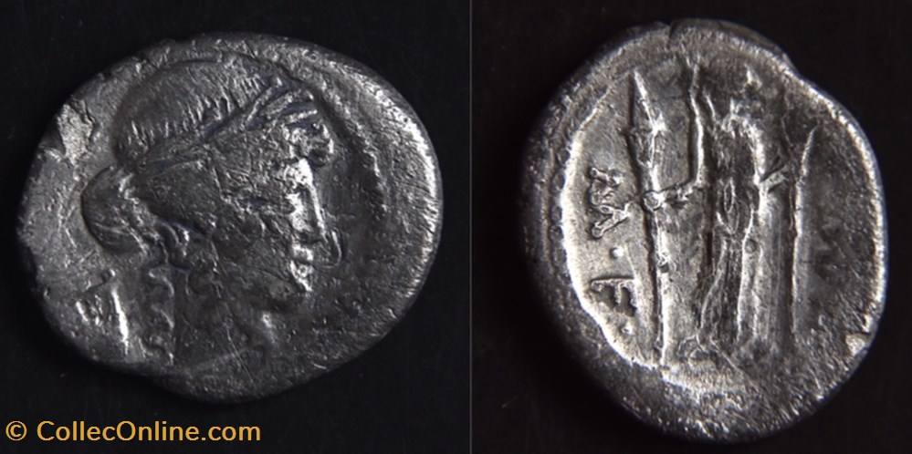 Denier Claudia - Publius Clodius - Apollon à la Lyre - (42 av. jc) monnaies antiquite romaines republicaines imperiales denier claudia publius clodius apollon a la lyre 42 av jc