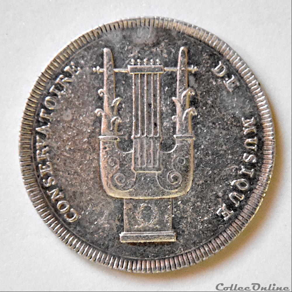 france empire jeton ou medaille du conservatoire de paris an 10 1801 1802