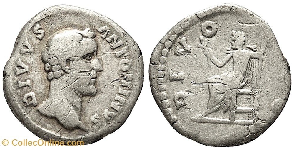 ANTONIN LE PIEUX (+7/03/161) Divus Antoninus Consécration de Marc Aurèle et de Lucius Vérus Denier monnaies antiquite av jc ap romaines republicaines imperiales antonin le pieux 7 03 161 divus antoninus consecration de marc aurele et de lucius verus denier