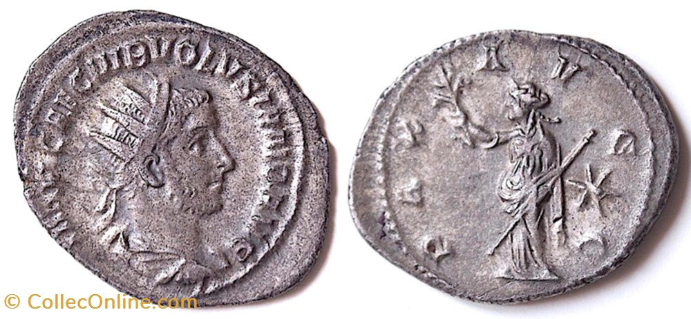 monnaies antiques av jc ap romaines republicaines imperiales volusien antoninien 251 252 milan ric 179