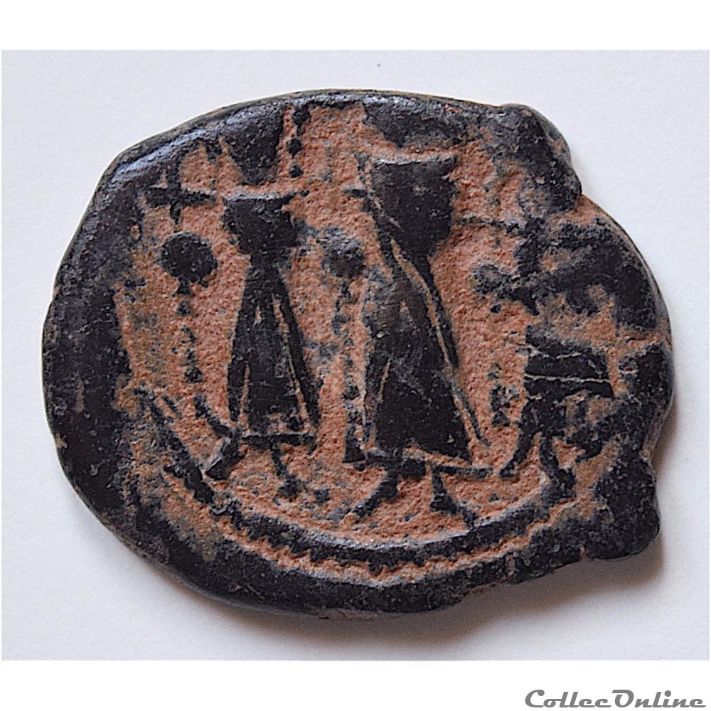 monnaie antique byzantine heraclius constantin et martine 614 638 follis constantinople sear 808