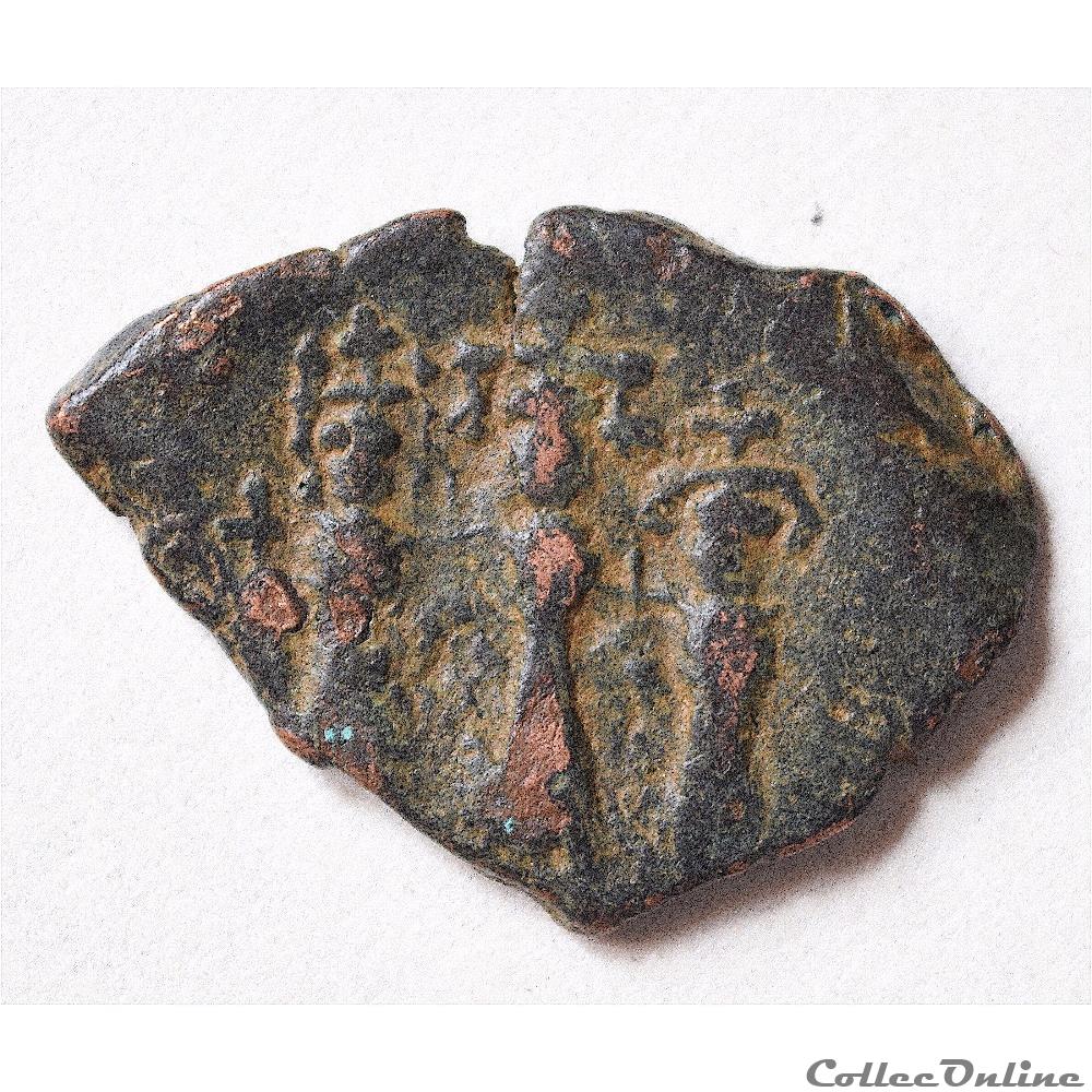 Heraclius, Heraclius Constantin et Martina Follis - Constantinople (625-626) Sear 808 monnaie antique av jc ap byzantine heraclius heraclius constantin et martina follis constantinople 625 626 sear 808