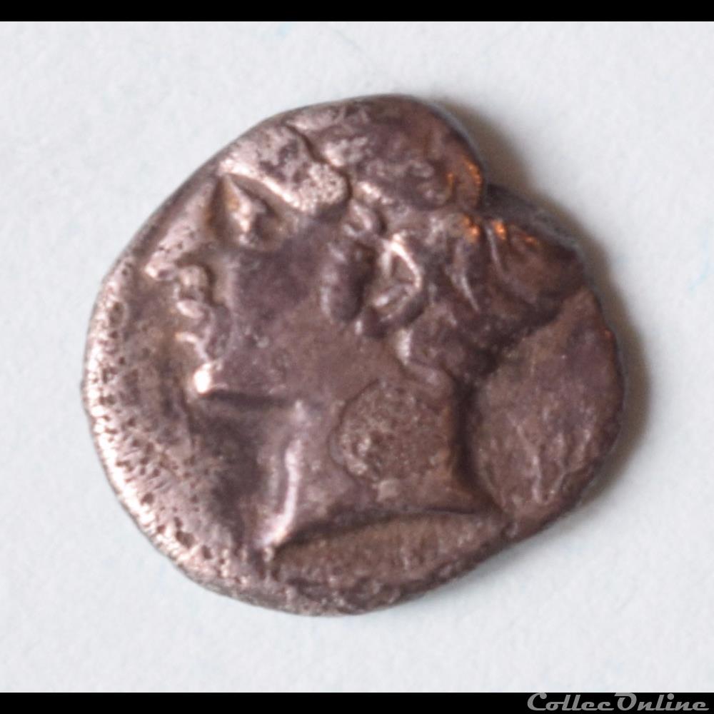 Obole à la roue et au MA monnaie antique grecque obole a la roue et au ma