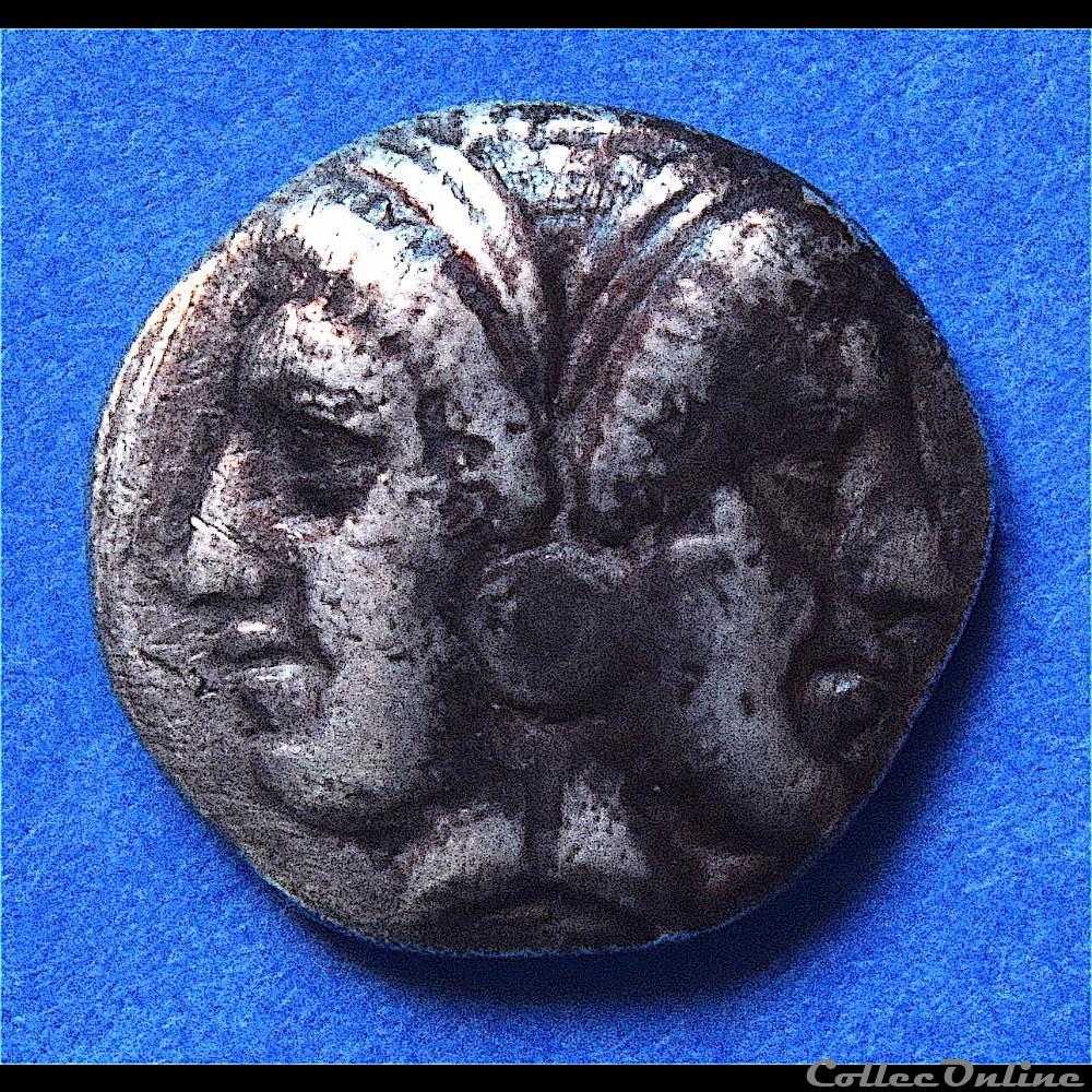 MYSIA. Lampsakos. Diobole (400-300 BC) 2 monnaie antique grecque mysia lampsakos diobole 400 300 bc