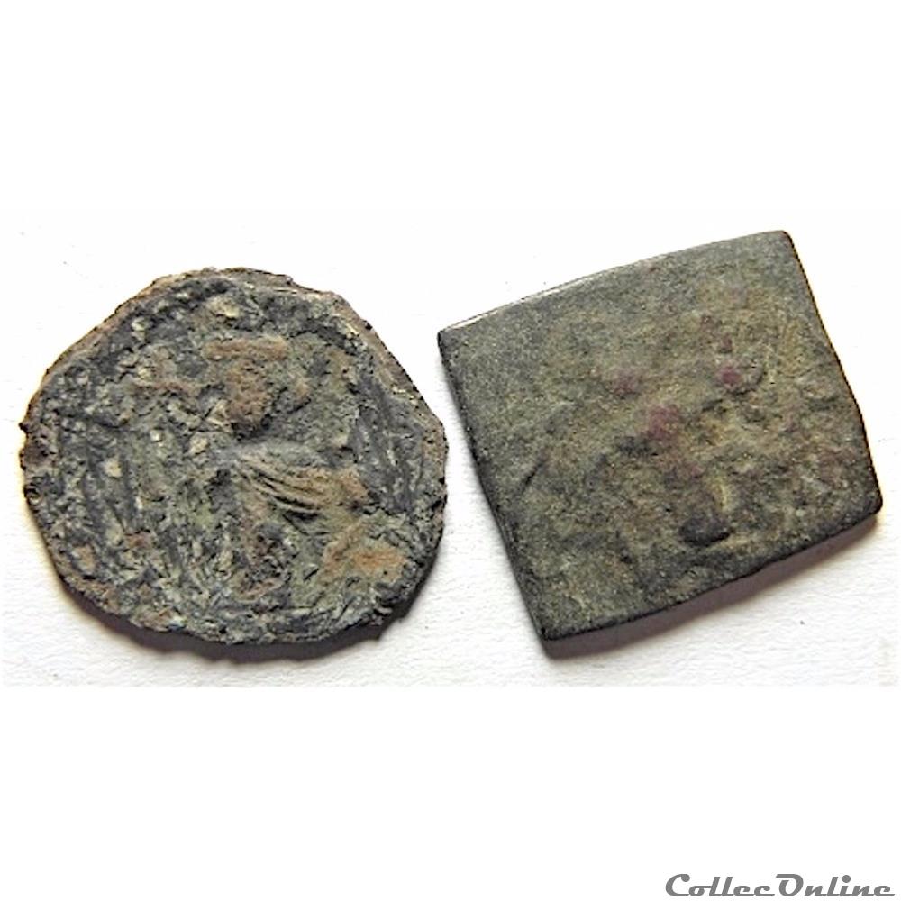 2 Monnaies de Syrie "Califat ancien" (636 - 660 A.D) "Al-Wafä Lillah" et "Muhammad" type antique autre 2 monnaies de syrie califat ancien 636 660 a d al wafa lillah et muhammad type