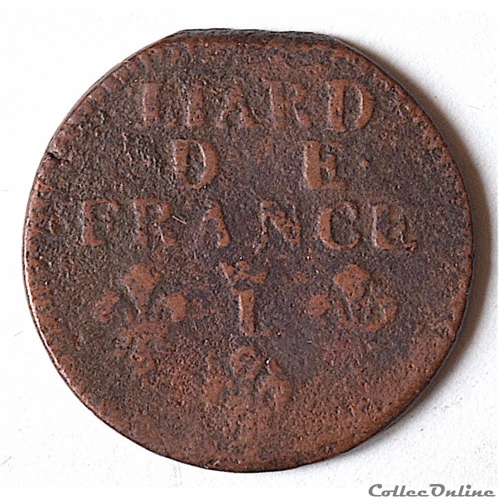Louis XIV, Liard De France au buste âgé 1697 Lille Gadoury 81 monnaie royale louis xiv liard de france au buste age 1697 lille gadoury 81
