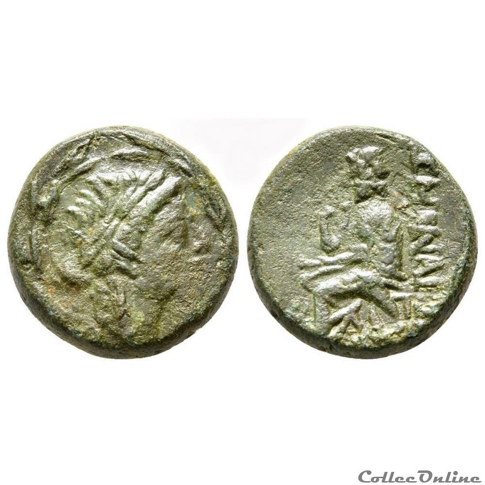 monnaies antiques grecques ionia smyrna apollon et homere bronze vers 75 50 av jc