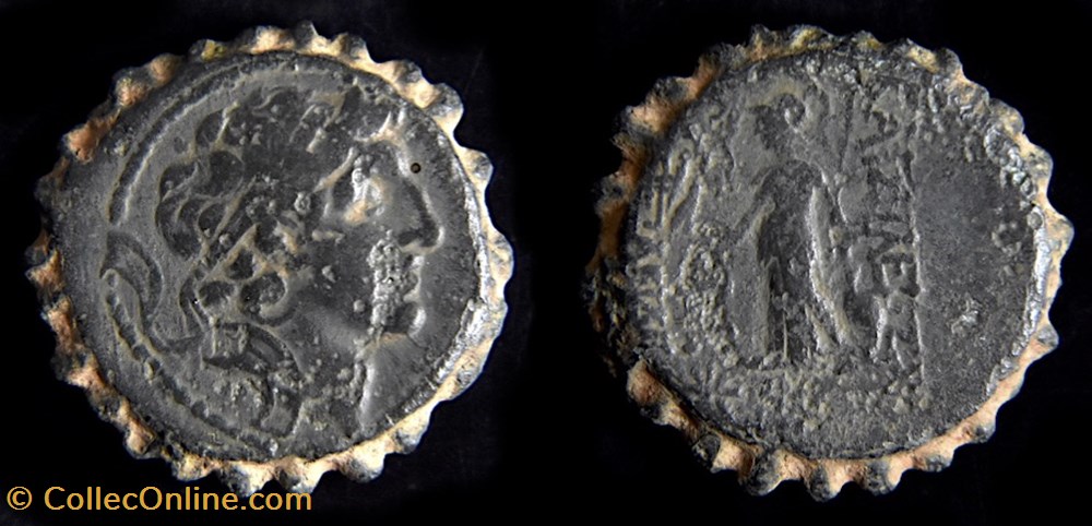 ALEXANDRE Ier BALAS Dichalque serratus - (150-146 av.J.-C.) monnaies antiques grecques alexandre ier balas dichalque serratus 150 146 av j c