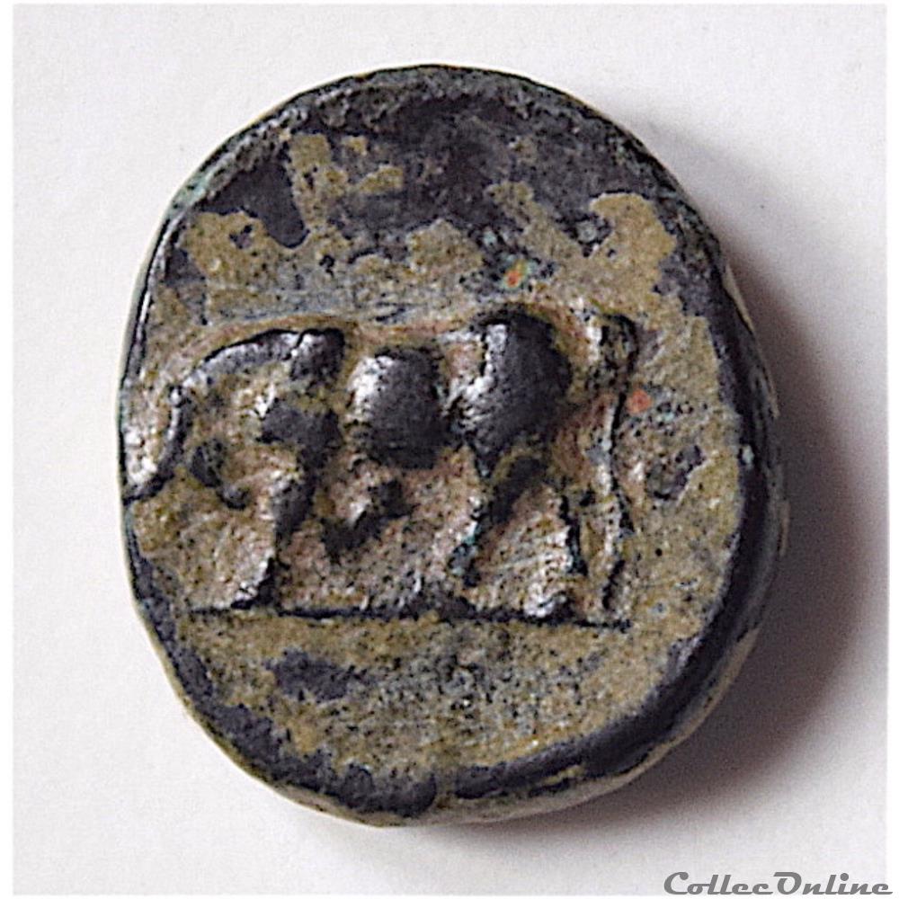 Mysie Gambrion, (IVème S. avant JC) Apollon au Taureau monnaie antique grecque mysie gambrion iveme s avant jc apollon au taureau