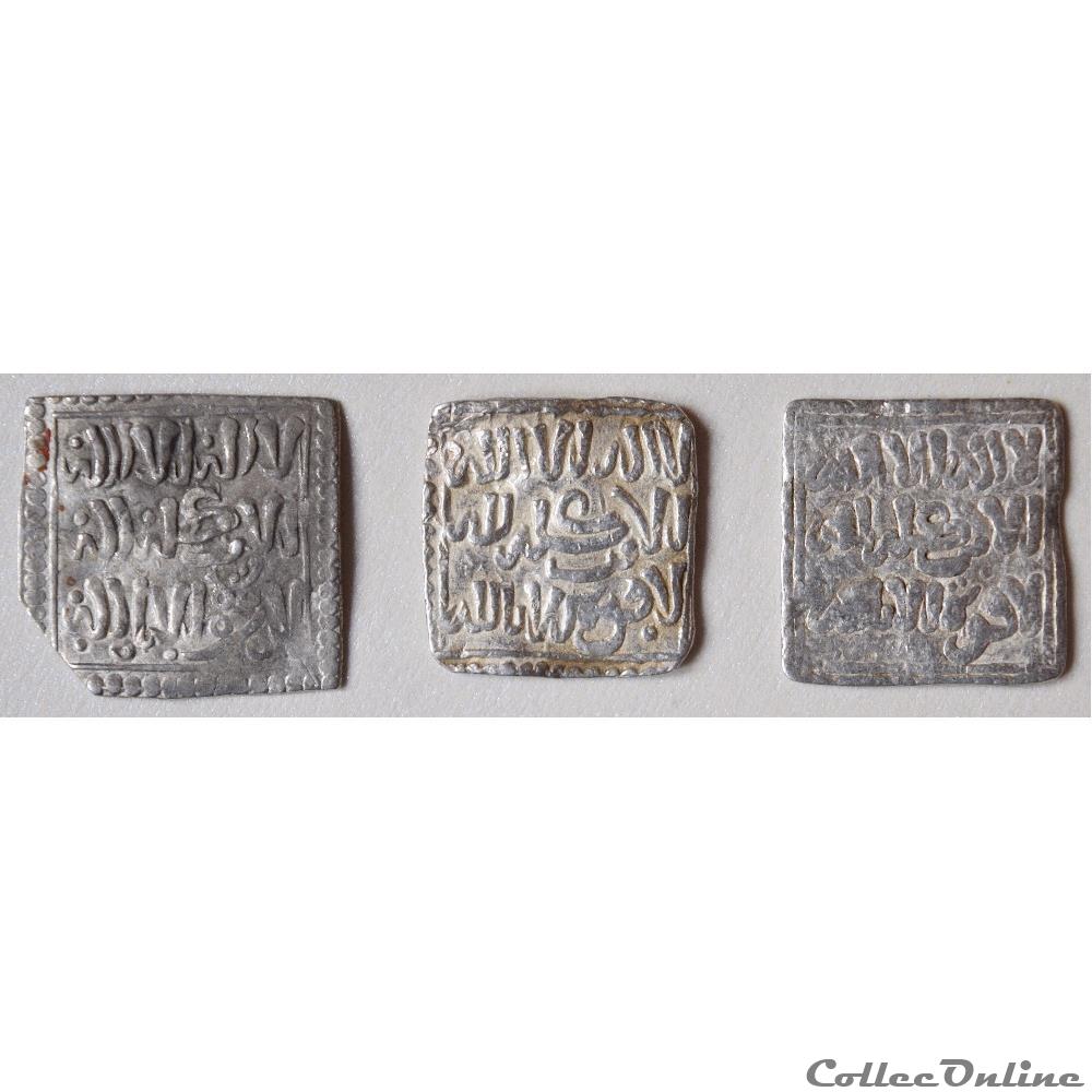 2 Millarès (imitations chrétiennes de dirham Almohade) et 1 Dirhams Almohades (Ispano-Islamique) monnaie antique autre 2 millares imitations chretiennes de dirham almohade et 1 dirhams almohades ispano islamique