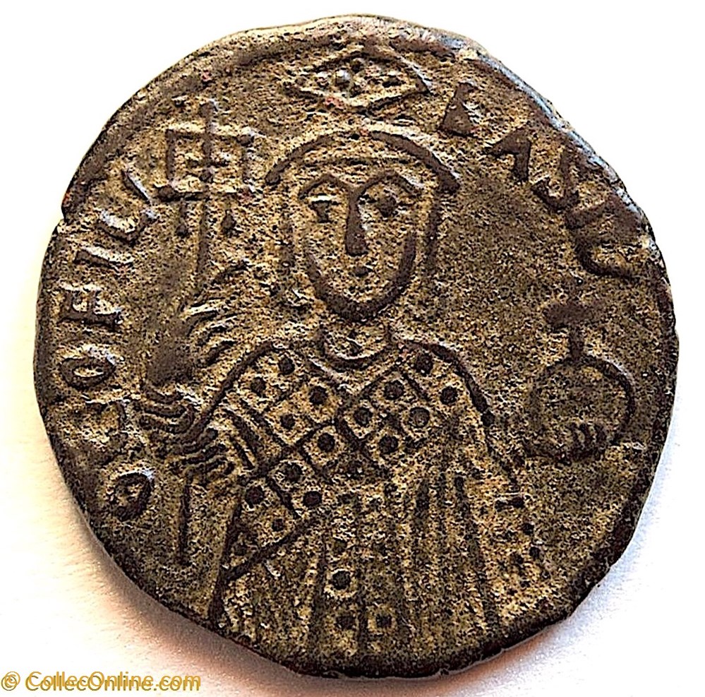 Theophilus , Follis (829-842) Sear 1667 3 monnaies byzantines la dynastie amoriens theophilus follis 829 842 sear 1667