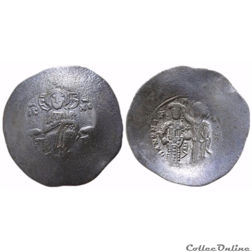 Manuel Ier "Comnène" (1143-1180) Billon Aspron Trachy "au Christ" Sear 1966 monnaie antique av jc ap byzantine manuel ier comnene 1143 1180 billon aspron trachy au christ sear 1966