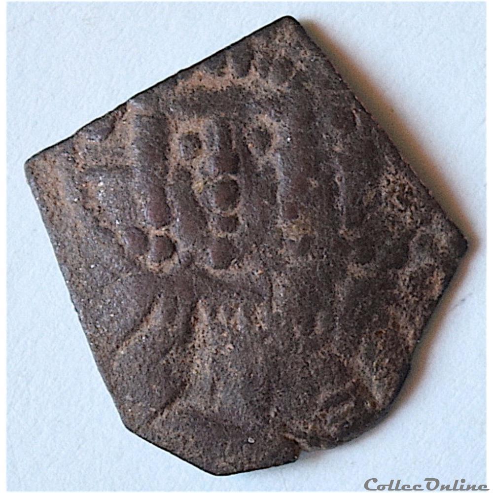 EMPIRE LATIN DE CONSTANTINOPLE Aspron trachy (1204-1261 A.D) monnaie feodale etat orient empire latin de constantinople aspron trachy 1204 1261 a d