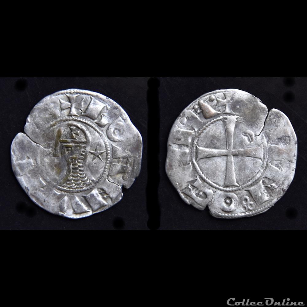 Principauté d'Antioche - Bohémond III - Denier (1149-1163) monnaie feodale etat latin orient principaute antioche bohemond iii denier 1149 1163