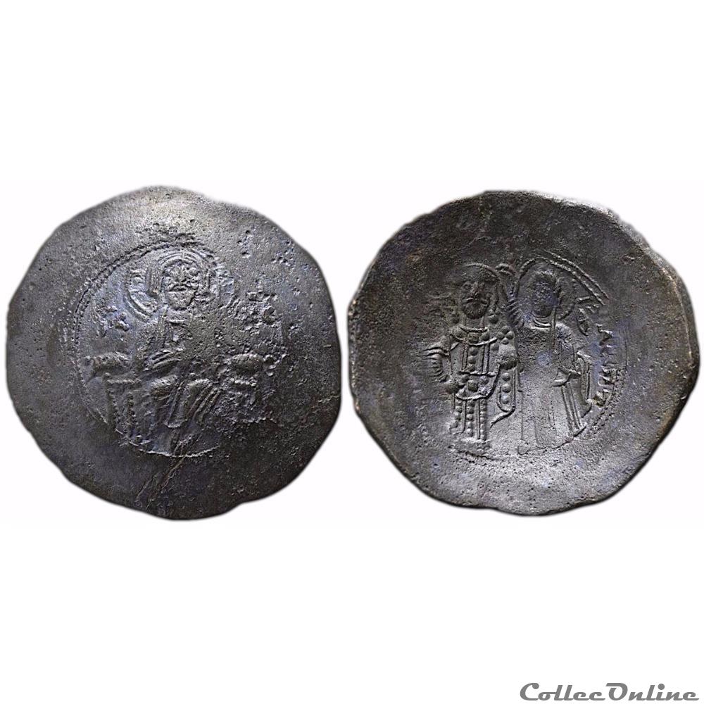 Manuel Ier "Comnène" (1143-1180) Billon Aspron Trachy "au Christ" Sear 1966 monnaie antique byzantine manuel ier comnene 1143 1180 billon aspron trachy au christ sear 1966