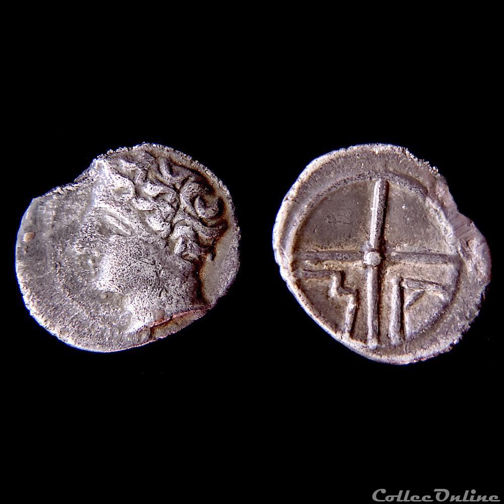 Obole à la Roue et au MA 2 monnaie antique grecque obole a la roue et au ma