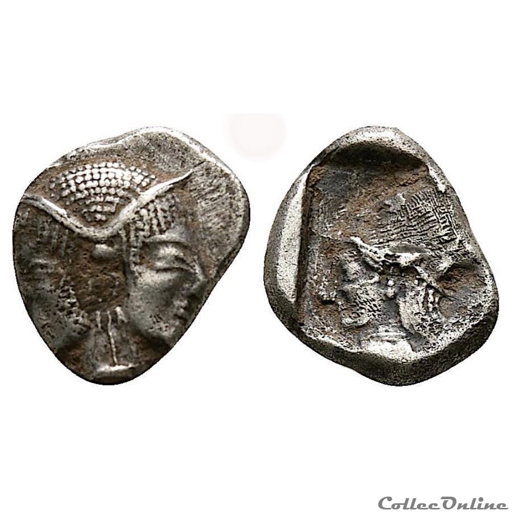 Mysia Lampsakos Obole & Diobole Janus Athena (500-470 av.jc.) 4 monnaie antique grecque mysia lampsakos obole diobole janus athena 500 470 av jc