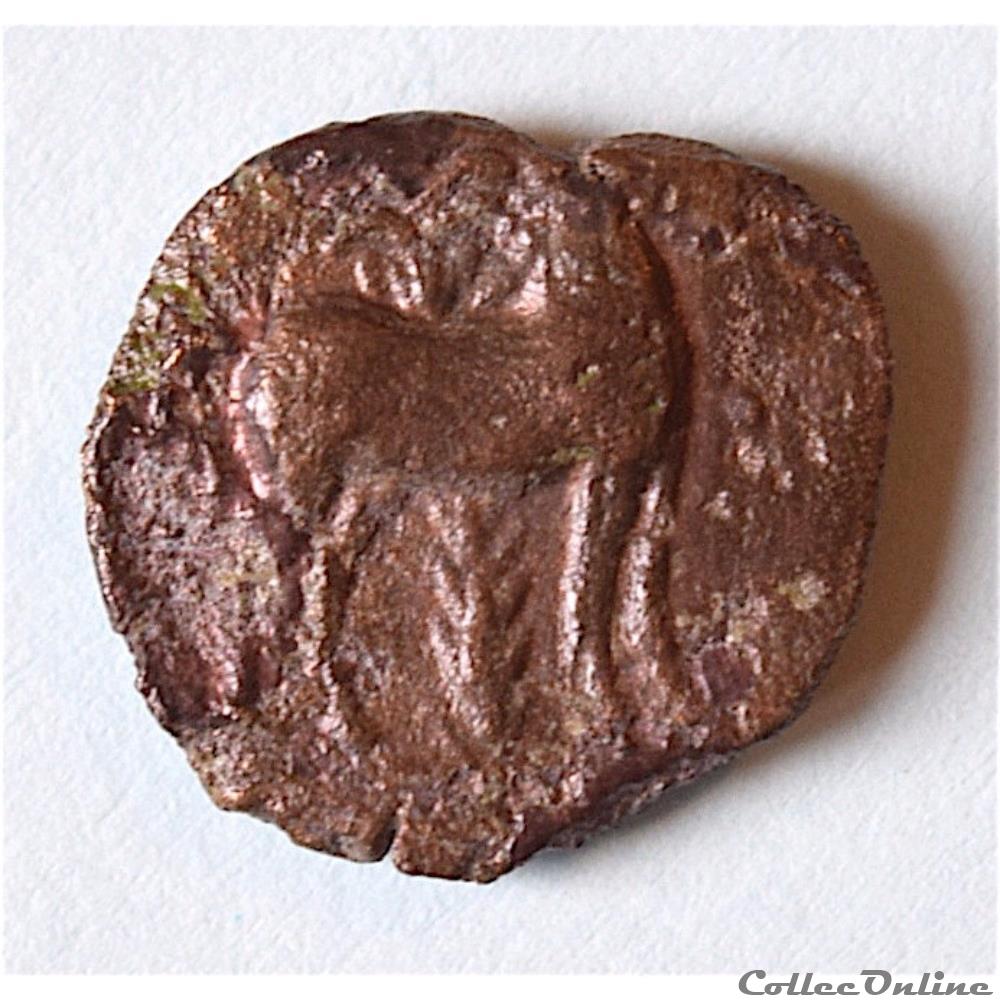 ZEUGITANE - CARTHAGE Demi-Unité de bronze (400-350 av.jc) monnaie antique grecque zeugitane carthage demi unite de bronze 400 350 av jc