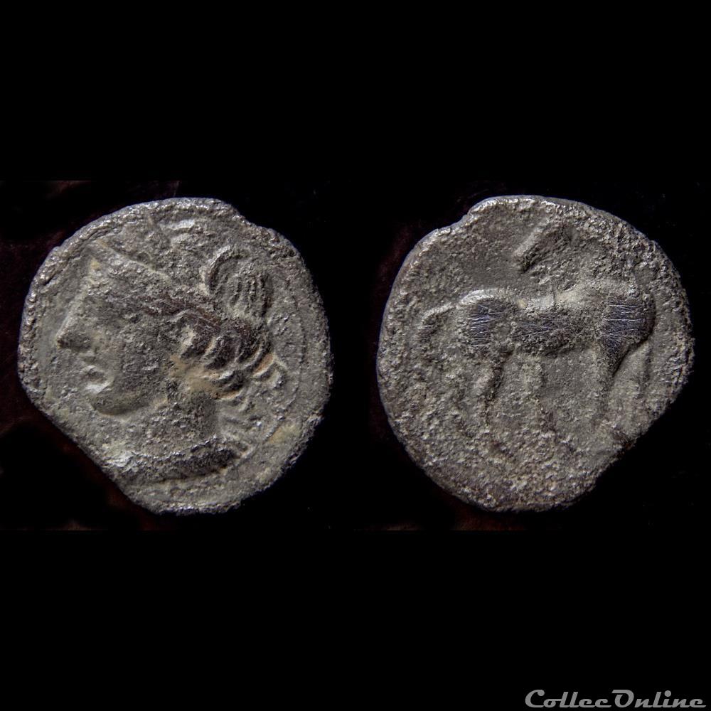 Unité de bronze (Shekel) de Carthage (221 - 210 Av. JC) monnaie antique grecque unite de bronze shekel de carthage 221 210 av jc