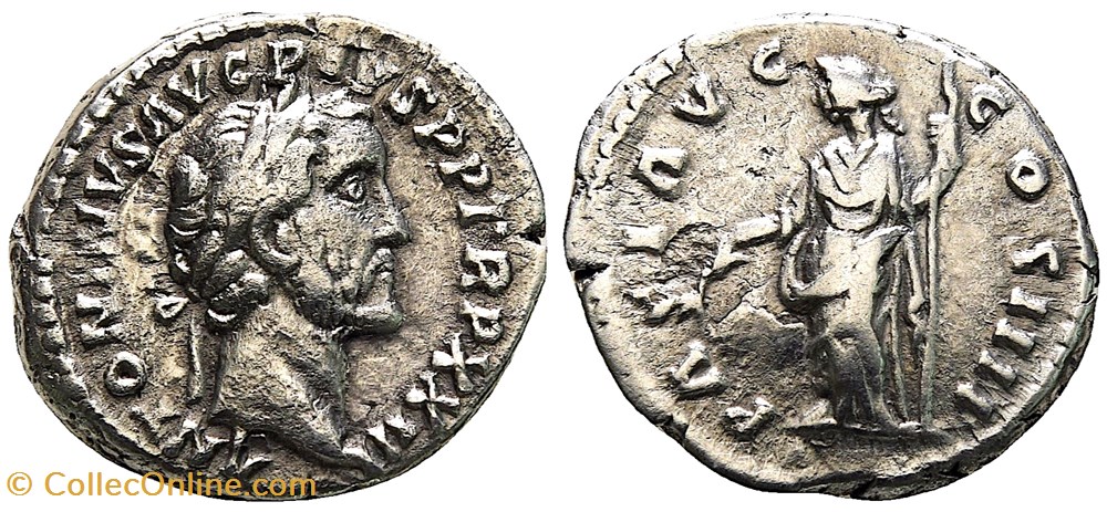 monnaies antiquite av jc ap romaines republicaines imperiales antonin le pieux denier rome 159 160 a d ric 301