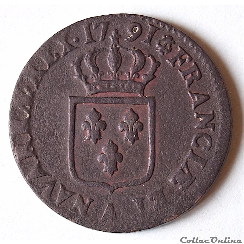 monnaie france royale louis xvi 1774 1791 sol 1791 a paris