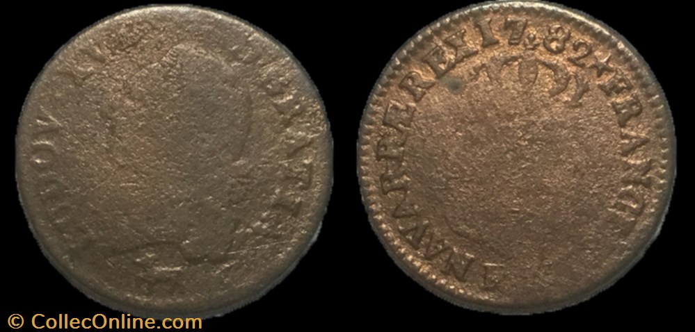 Sol dit à l'écu Louis XVI 1782 R monnaie france royale sol dit a ecu louis xvi 1782 r