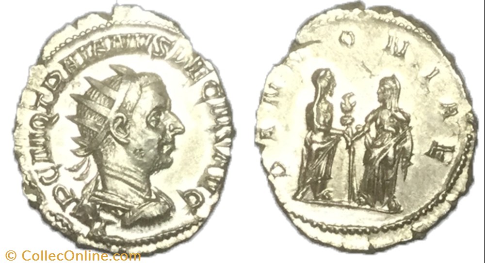 Antoninien TRAJAN DÈCE monnaie antique av jc ap romaine antoninien trajan dece