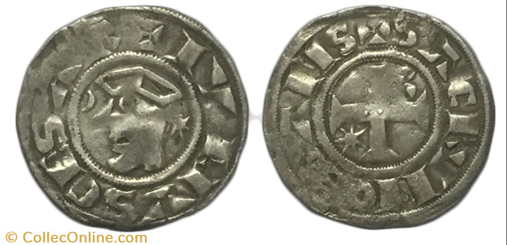 Denier GUILLAUME III BERRY - COMTÉ DE SANCERRE monnaie france feodale denier guillaume iii berry comte de sancerre