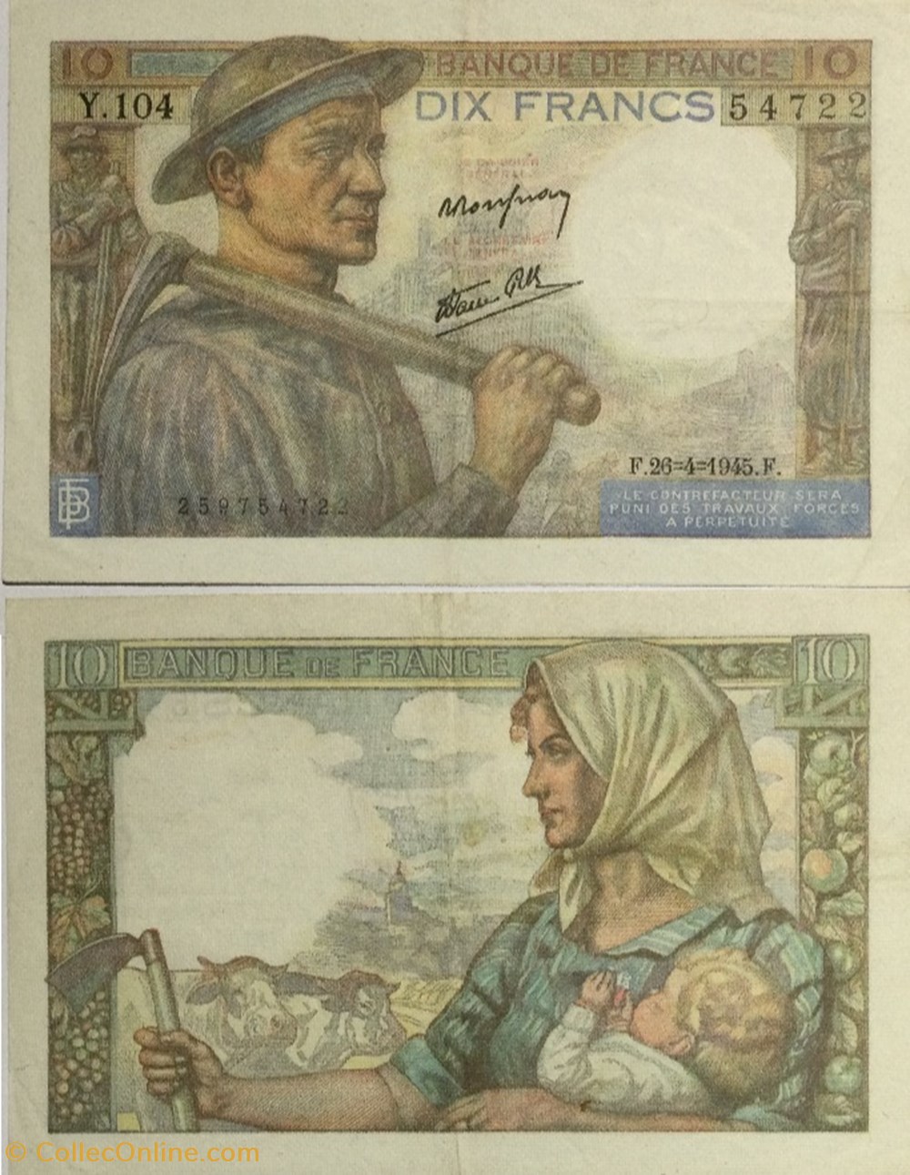 10 Francs MINEUR FRANCE 1941 F.08.14 billets euros 10 francs mineur france 1941 f 08 14