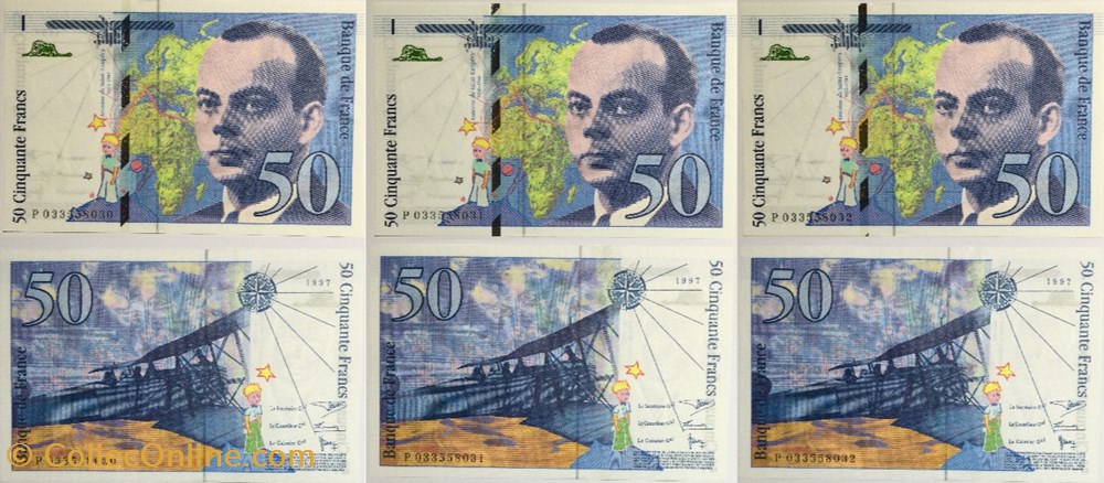 billets europe france serie 033558030 a 033558032