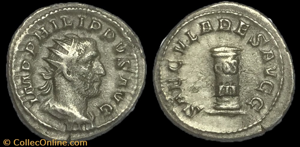 monnaie antique av jc ap romaine antoninien philippe ier arabe
