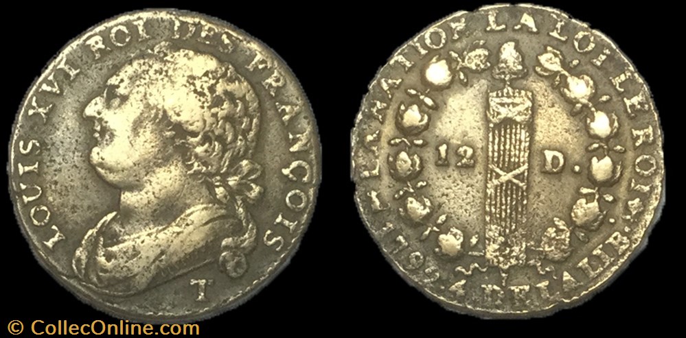monnaie france moderne 12 deniers dit au faisceau louis xvi 1792 t