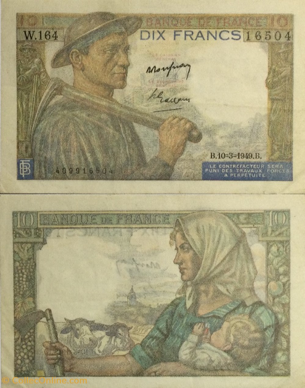 billets euros 10 francs mineur france 1941 f 08 20