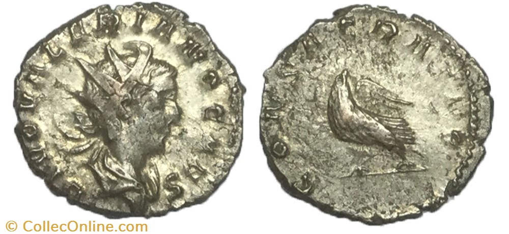Antoninien VALÉRIEN II monnaie antique av jc ap romaine antoninien valerien ii