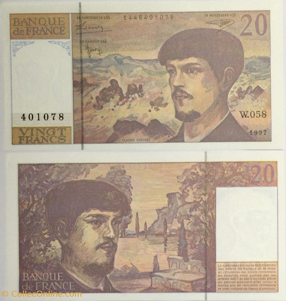 20 Francs DEBUSSY Modifié FRANCE 1997 F.66ter.02 billets europe 20 francs debussy modifie france 1997 f 66ter 02