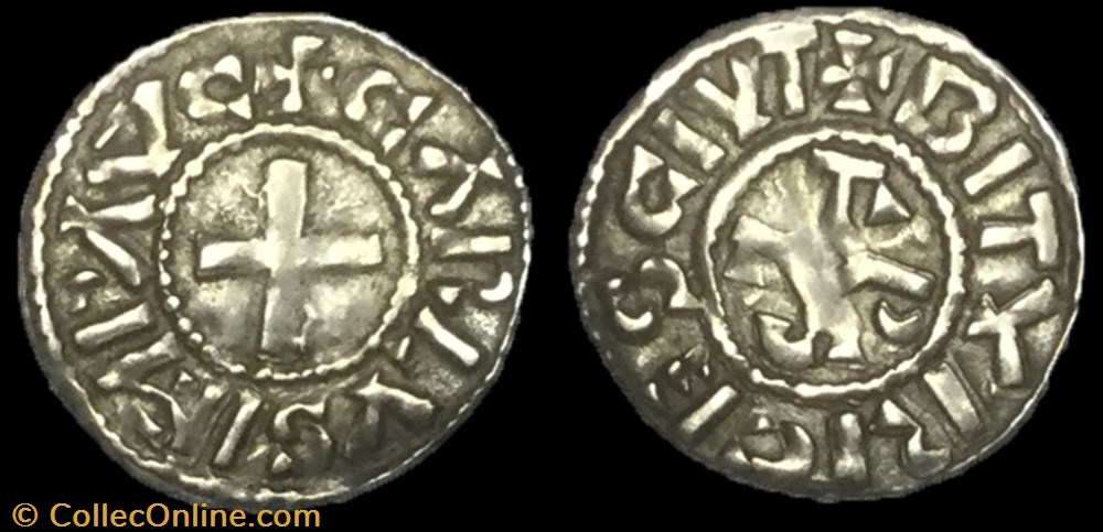 denier Charles II bourges monnaie france carolingienne denier charles ii bourges