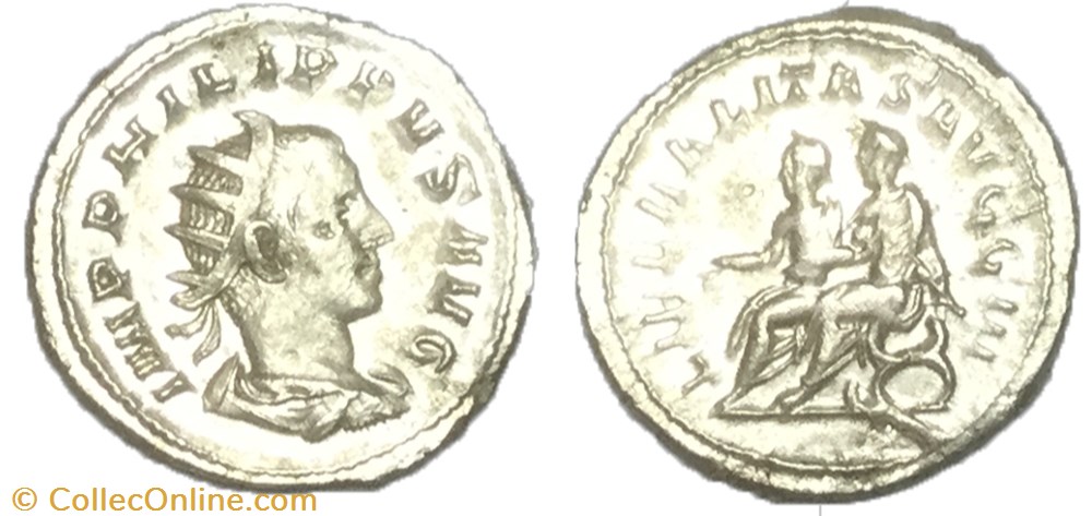 Antoninien PHILIPPE II monnaie antique av jc ap romaine antoninien philippe ii