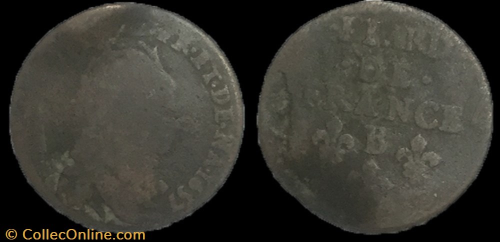 liard de France Louis XIV 1657 B monnaie royale liard de france louis xiv 1657 b