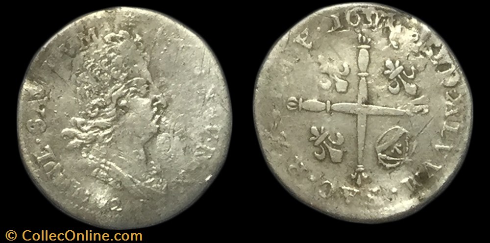 Cinq sols aux insignes LOUIS XIV LE GRAND OU LE ROI SOLEIL monnaie france royale cinq sols aux insignes louis xiv le grand ou le roi soleil