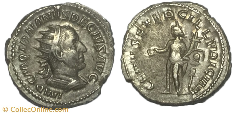 Antoninien TRAJAN DÈCE monnaie antique av jc ap romaine antoninien trajan dece
