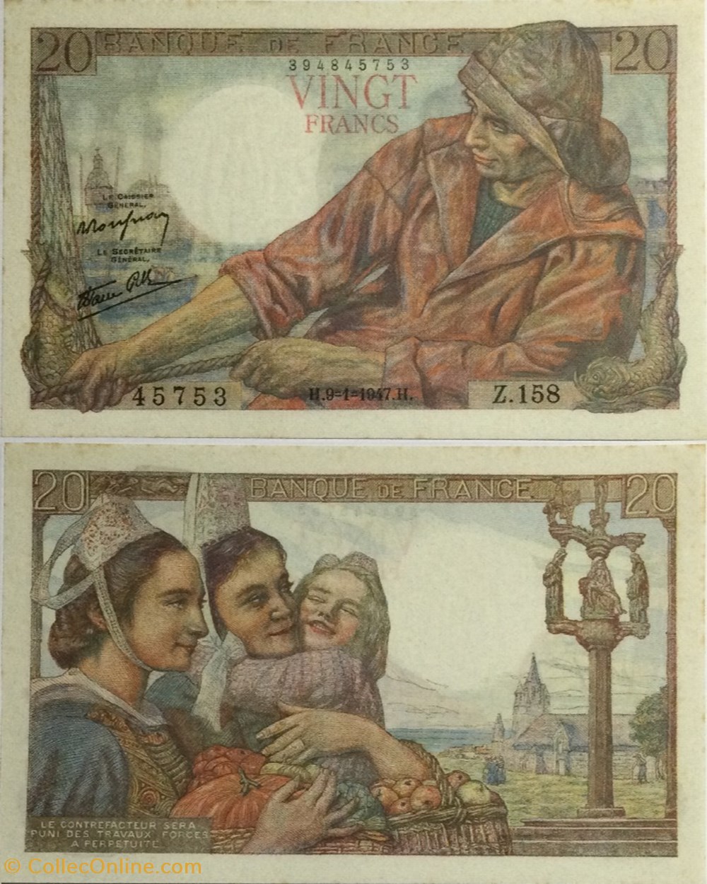 20 Francs PÊCHEUR FRANCE 1942 F.13.11 billets euros 20 francs pecheur france 1942 f 13 11