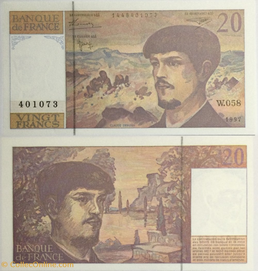 20 Francs DEBUSSY Modifié FRANCE 1997 F.66ter.02 billets europe 20 francs debussy modifie france 1997 f 66ter 02