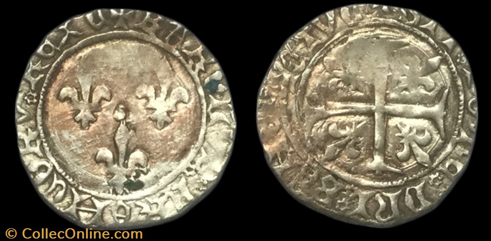 Blanc aux trois lis n.d. Chinon CHARLES VII LE VICTORIEUX monnaie france royale blanc aux trois lis n d chinon charles vii le victorieux