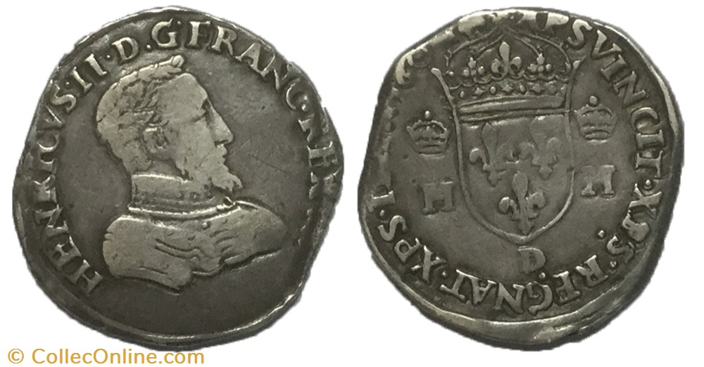 Teston à la tête nue, 1560 Lyon MONNAYAGE AU NOM D'HENRI II FRANÇOIS II monnaie france royale teston a la tete nue 1560 lyon monnayage au nom henri ii francois ii