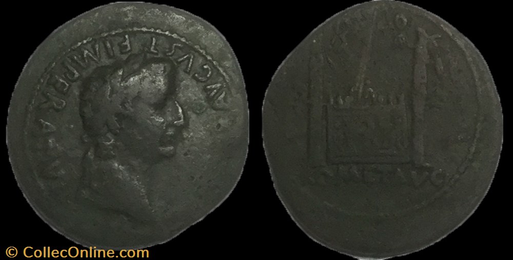 As à l'autel de Lyon TIBÈRE monnaie antique av jc ap romaine as a autel de lyon tibere