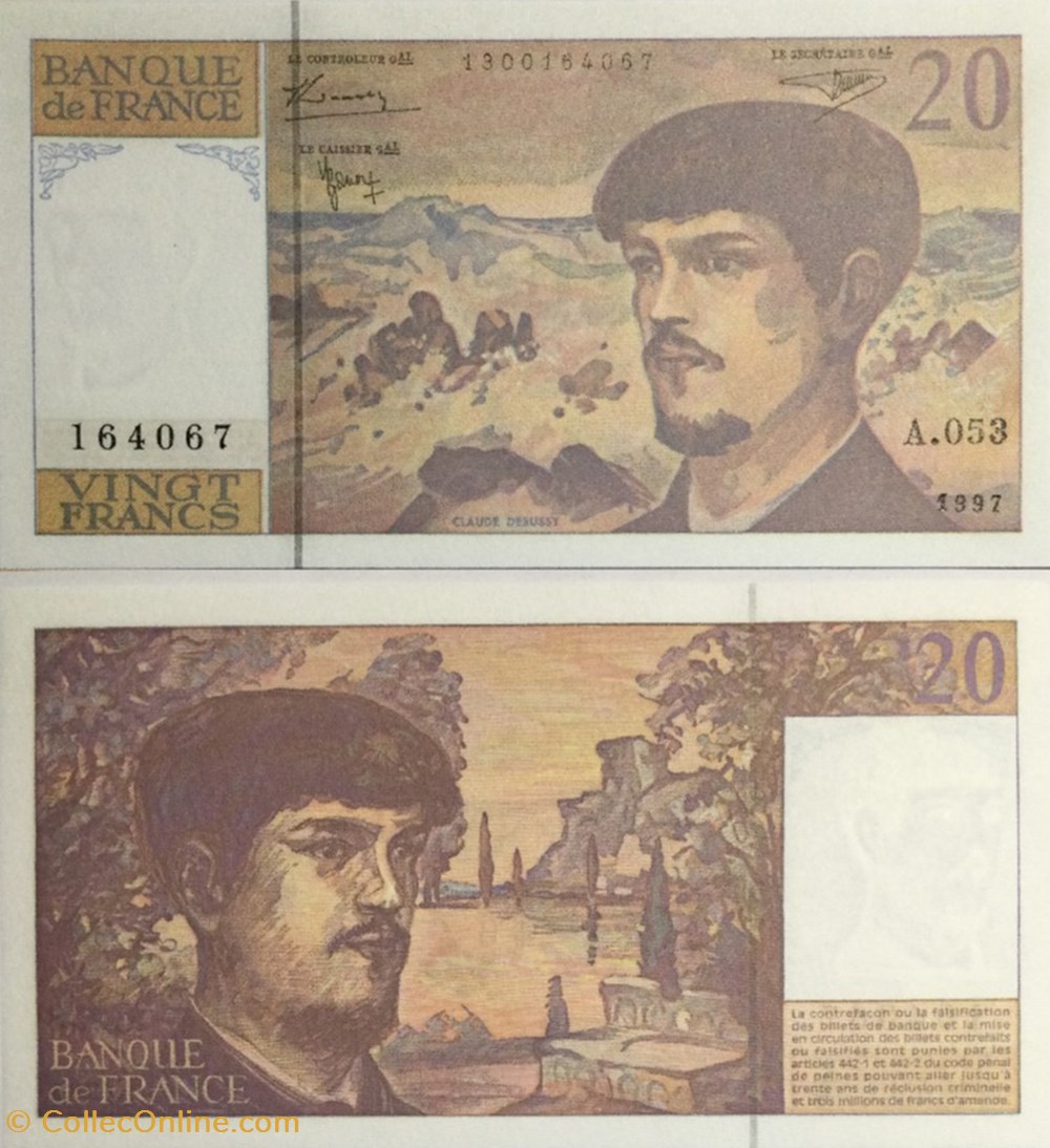 20 Francs DEBUSSY Modifié FRANCE 1997 F.66ter.02 billets europe 20 francs debussy modifie france 1997 f 66ter 02