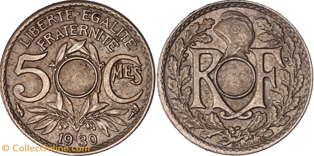 5 centimes Lindaueur 1930 non troué AU 58 monnaies france modernes 5 centimes lindaueur 1930 non troue au 58