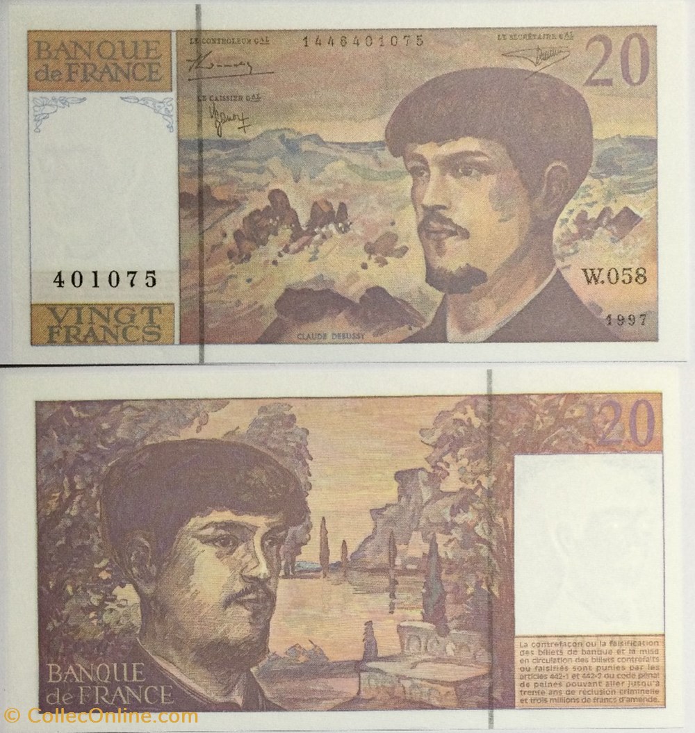 20 Francs DEBUSSY Modifié FRANCE 1997 F.66ter.02 billets europe 20 francs debussy modifie france 1997 f 66ter 02