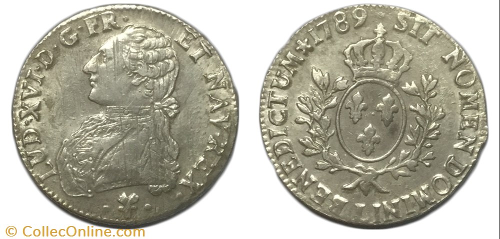 monnaie france royale ecu dit aux branches olivier 1789 bayonne louis xvi
